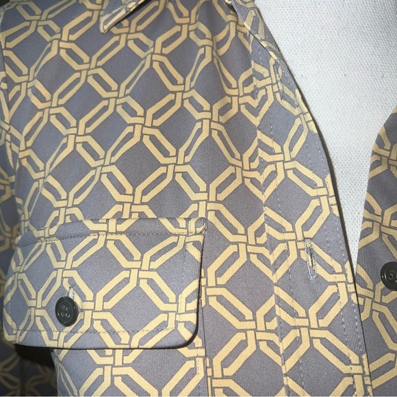 J.McLaughlin Gilchrist shirt dress in gray and yellow print - Picture 3 of 7